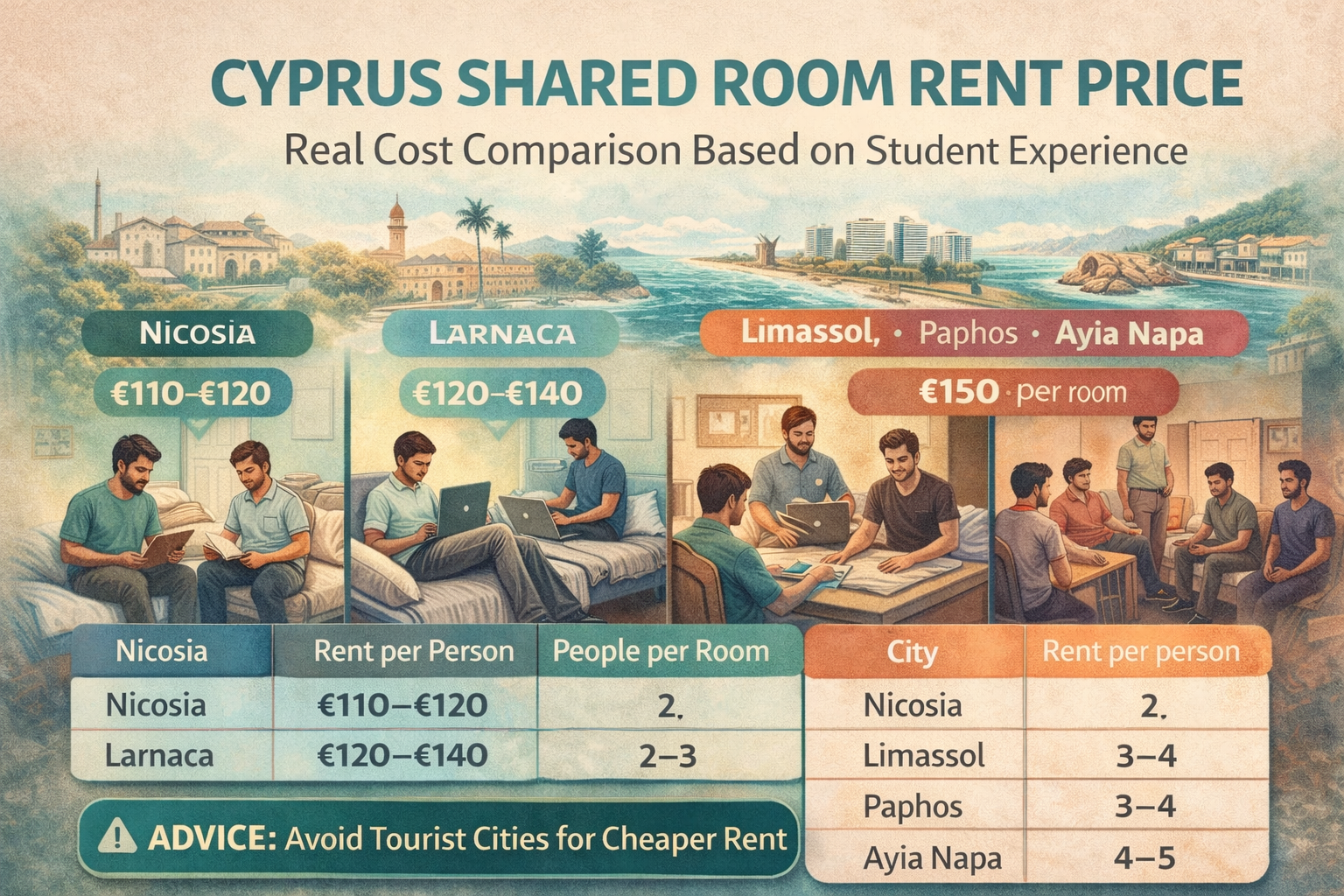 Read more about the article Cyprus Shared Room Rent Price: (What Students Really Pay)